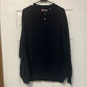 (👑3 For $25)Chaps Men's 2XL Long Sleeve  Dark Polo Shirt